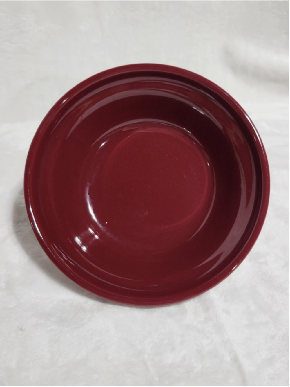 Fiesta Ware Cinnabar 6.25" Pie Dish Plate Scalloped Rim Ceramic Burgundy
